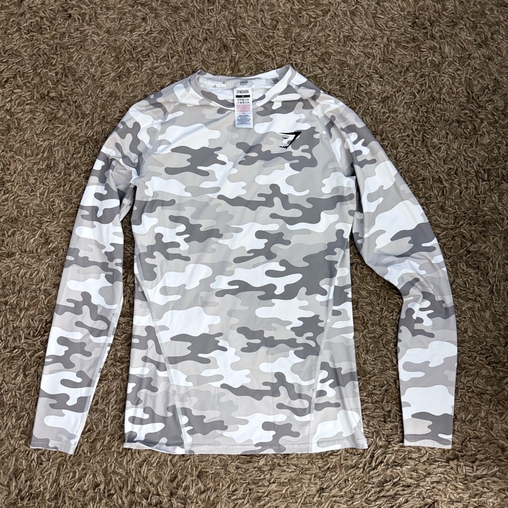 Gymshark Gray Fitted Long Sleeve Tee